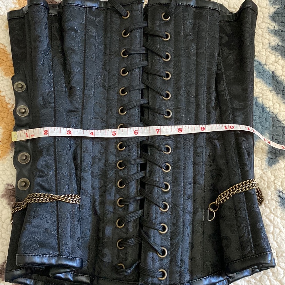 Black Gothic Corset with Buckle Details - Picture 4 of 9
